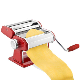 GOURMEX pasta maker adjustable thickness dial enabling diverse pasta textures.