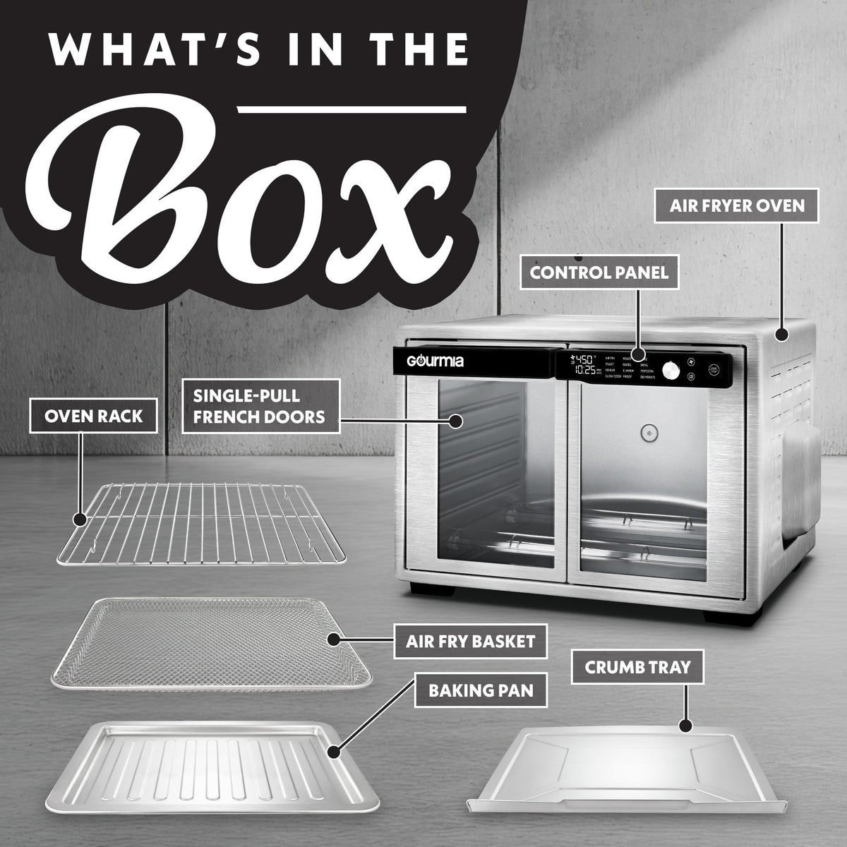 Gourmia 12 presets and digital display for quick guided cooking