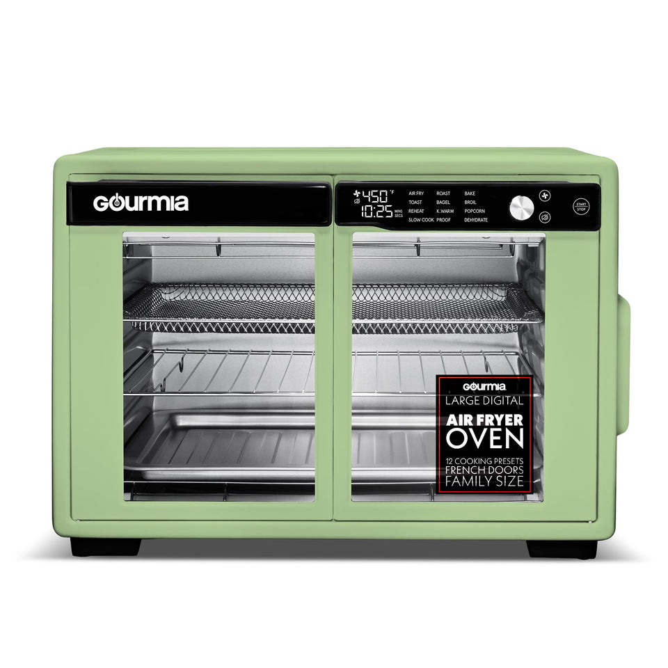 Gourmia 37-Qt French Door Air Fryer Oven front view showing large capacity
