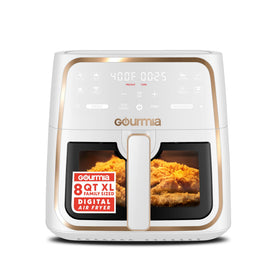 Gourmia 8 Qt air fryer basket view showing monitoring window for easy observation