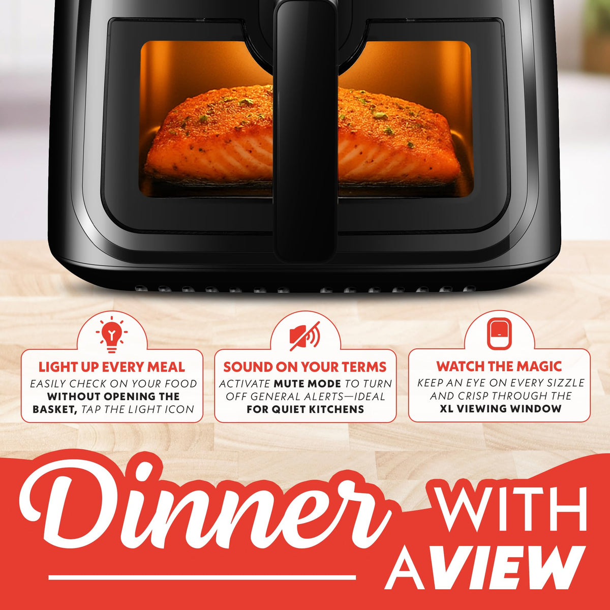 Gourmia 8-qt air fryer digital display closeup shows precise controls at a glance.