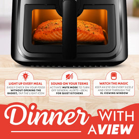 Gourmia 8-qt air fryer digital display closeup shows precise controls at a glance.