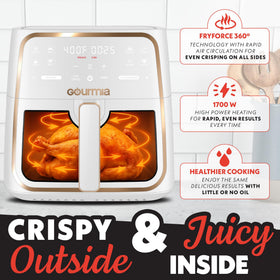 Gourmia 8 Qt air fryer digital presets for quick meal planning