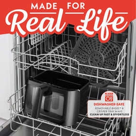 Gourmia 8-qt air fryer interior-light for clear progress monitoring.