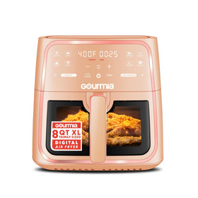 Gourmia 8 qt air fryer peach front view for family meals