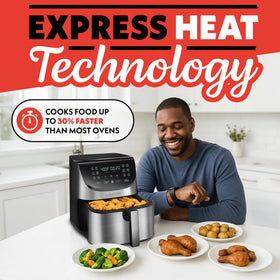 Gourmia air fryer with 12 presets and clear digital display for simple cooking.