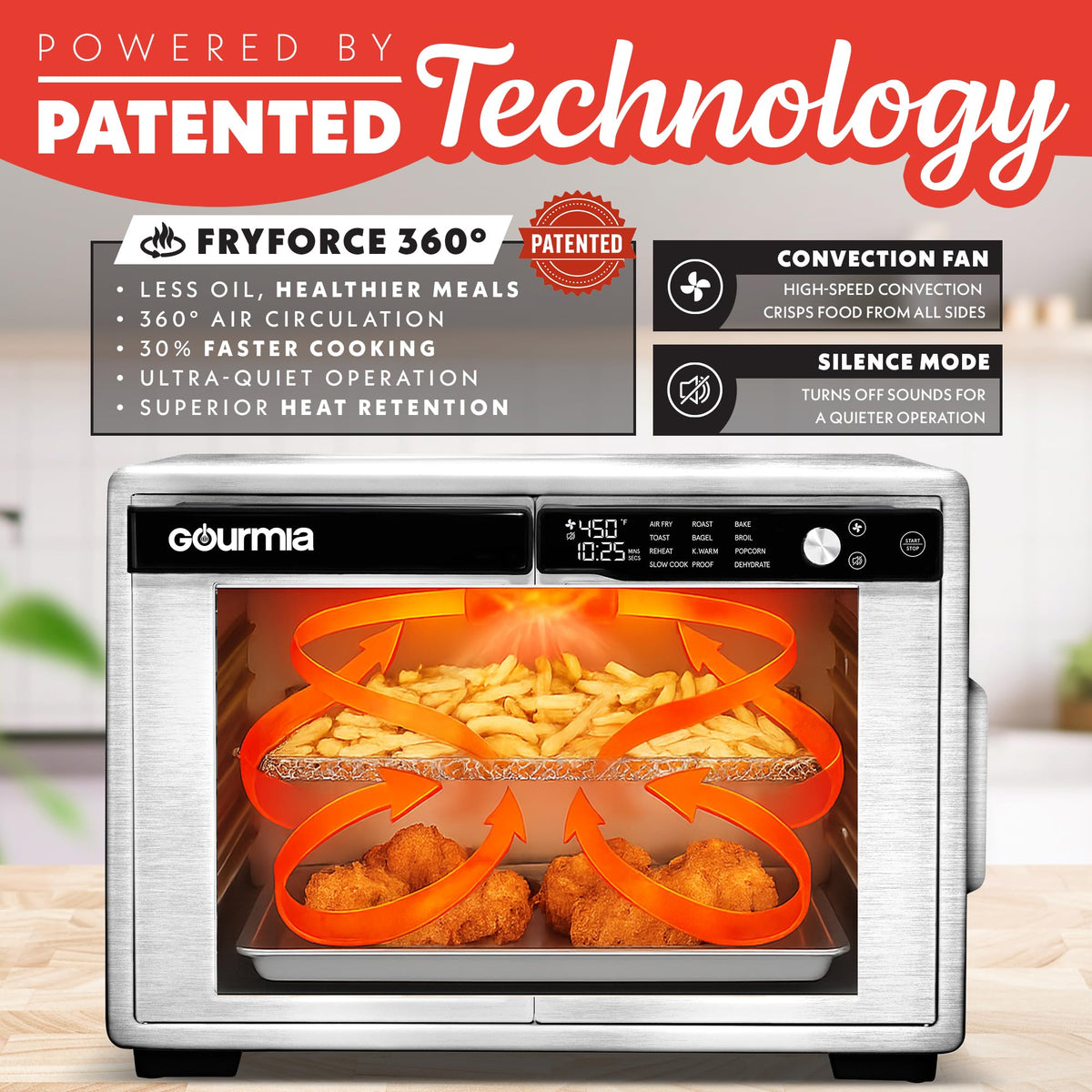 Gourmia air fryer basket in use delivering crisp results with minimal oil
