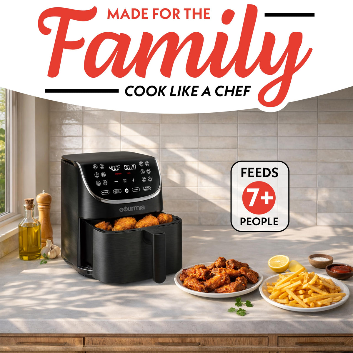 Gourmia air fryer crisper basket for easy, even cooking