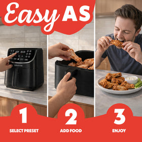 Gourmia air fryer producing evenly crispy edges with little oil
