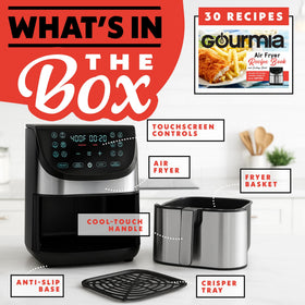 Gourmia FryForce 360 heats evenly for crisp results with less oil.