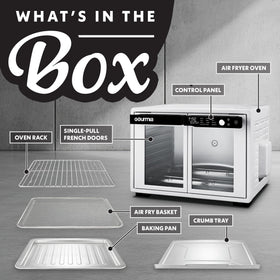 Gourmia baking pan and crumb tray are dishwasher-safe for quick cleanup