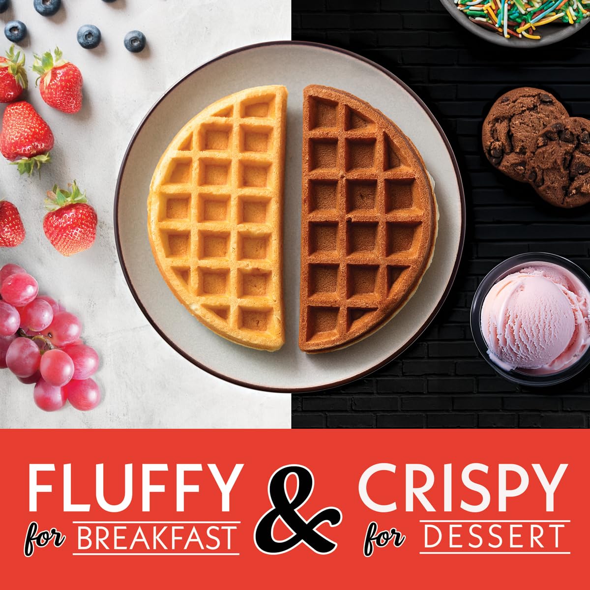 Gourmia Belgian Waffle Maker browning control to customize crispness