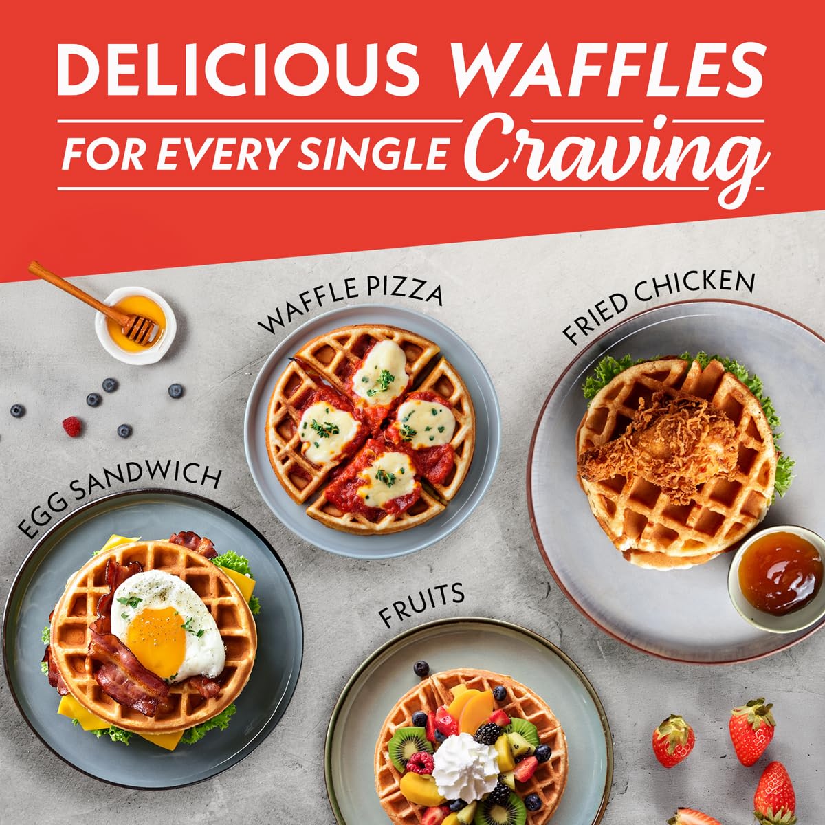 Gourmia Belgian Waffle Maker power indicator light shows unit is on