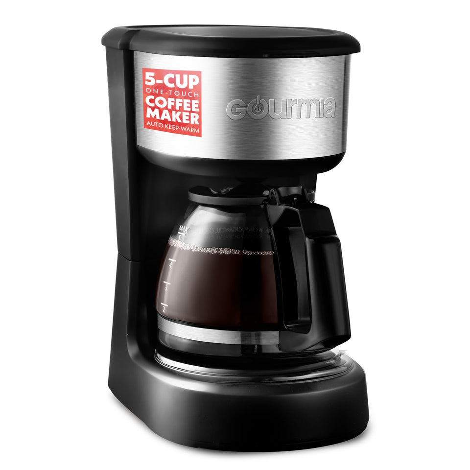 Gourmia coffee maker in action with one-touch brew for fast mornings