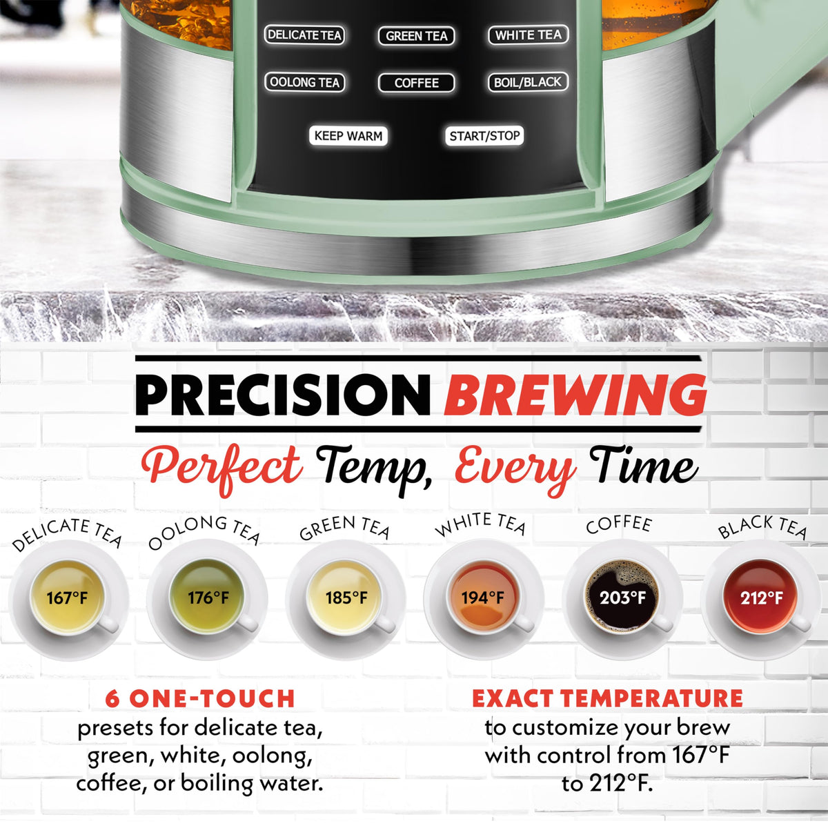 Gourmia digital LED temperature display helps dial in precise heat.