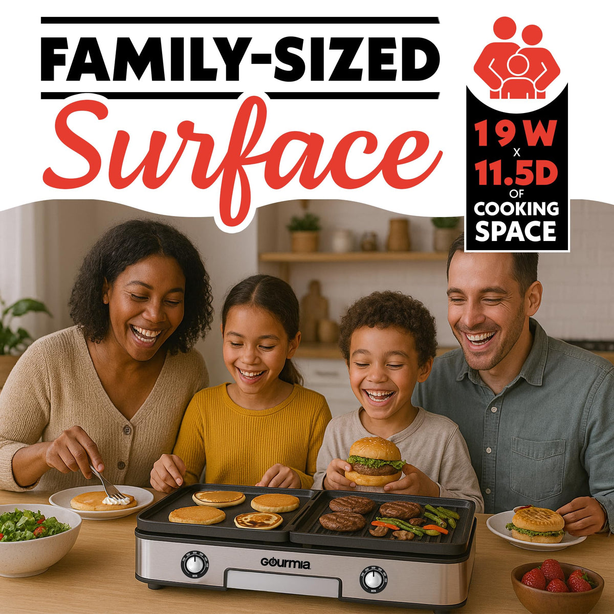 Gourmia dishwasher-safe ceramic plates promote quick post-meal cleanup.