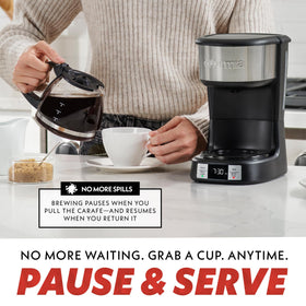 Gourmia Drip Coffee Maker adjustable keep-warm timer for flavor control