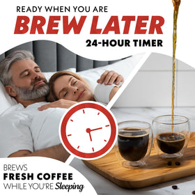 Gourmia Drip Coffee Maker pause and serve feature to prevent spills