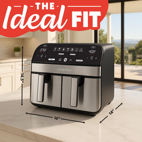 Gourmia accessories in load position highlight dishwasher-safe design