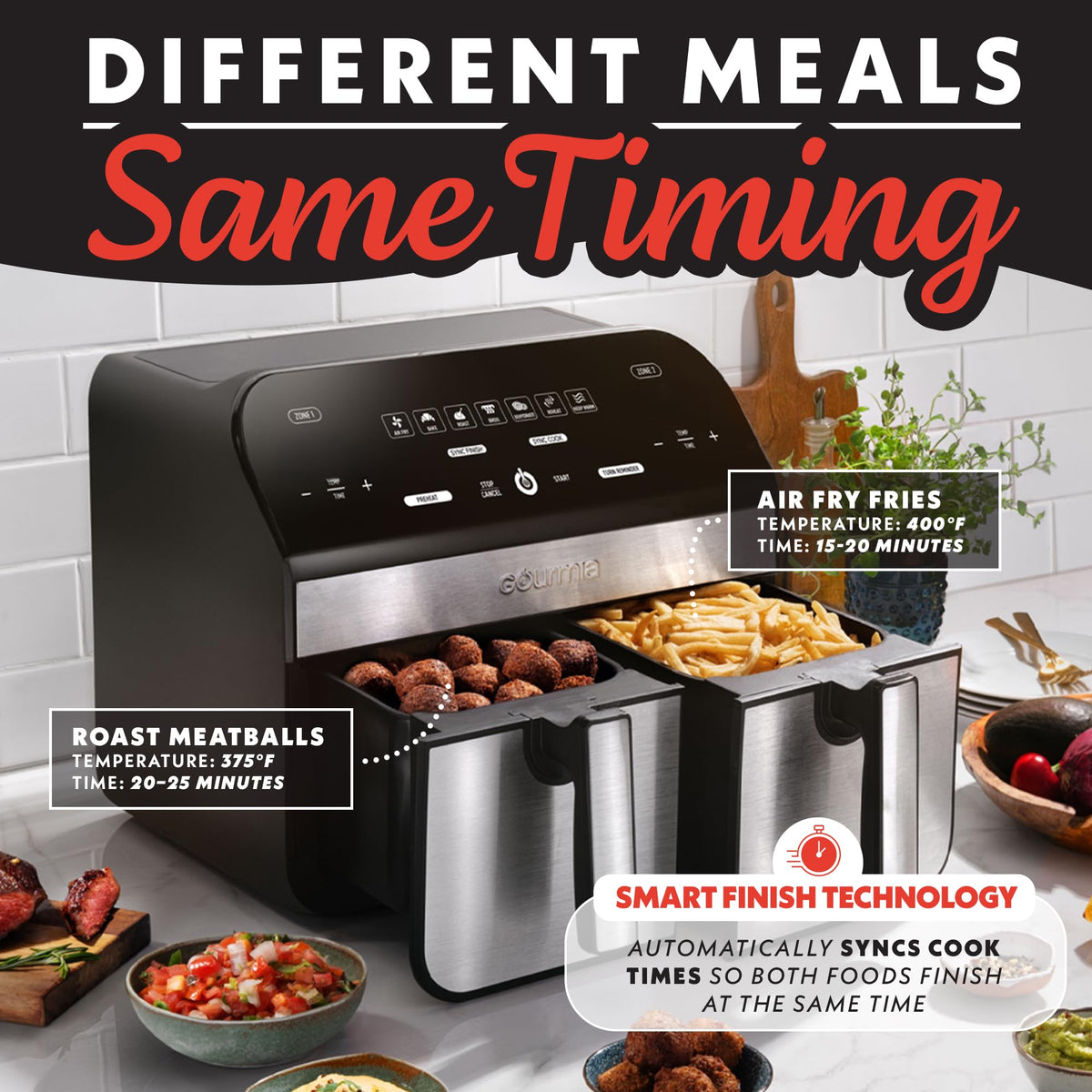 Gourmia seven presets panel offers roast bake broil dehydrating options
