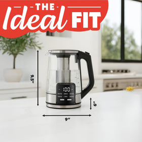 Gourmia easy-clean glass interior simplifies maintenance after every brew.
