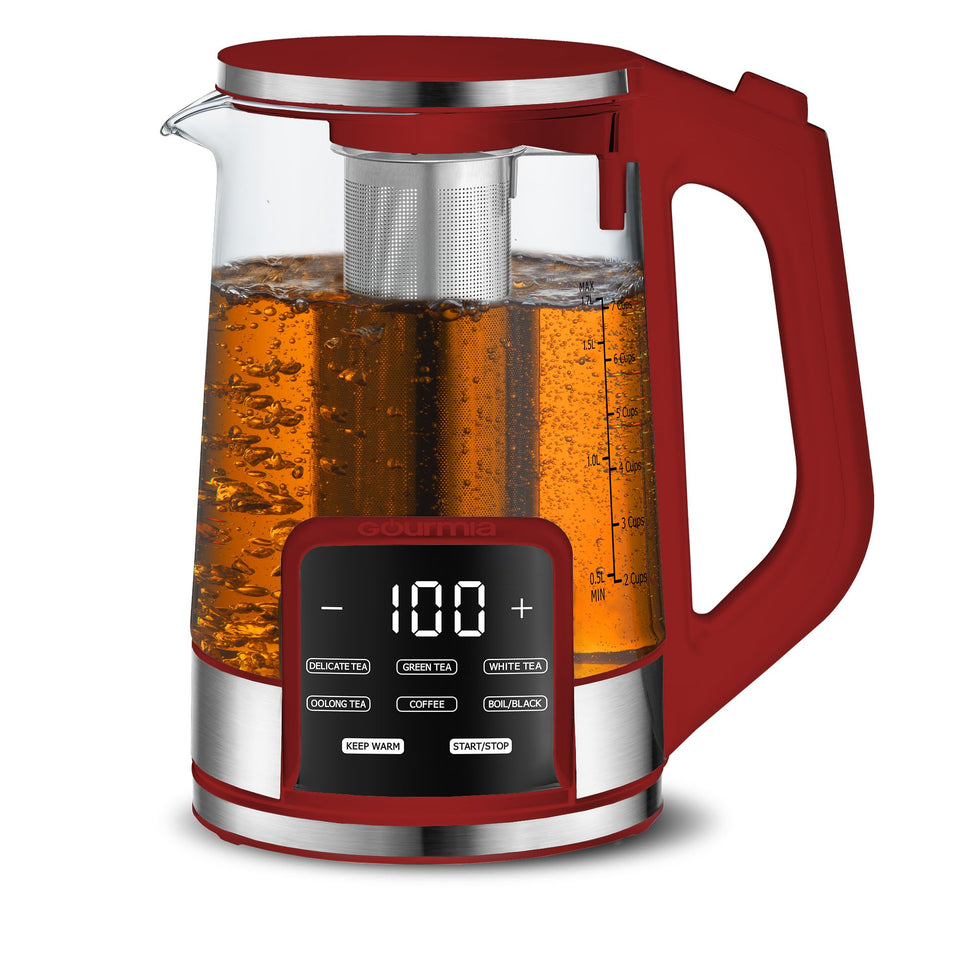 Gourmia Electric Glass Kettle with 1.7L capacity for multiple servings