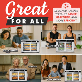 Gourmia fits a 13-inch pizza for convenient home baking