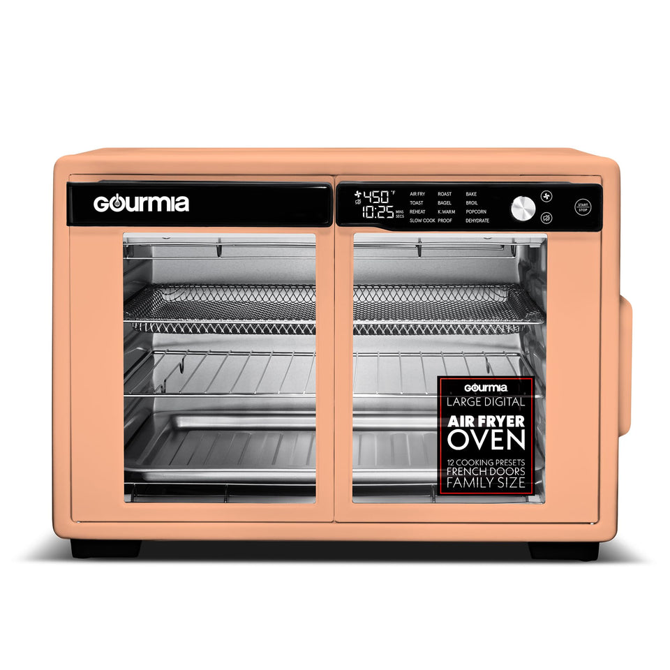 Gourmia 37-qt French Door Oven front view for family meals.