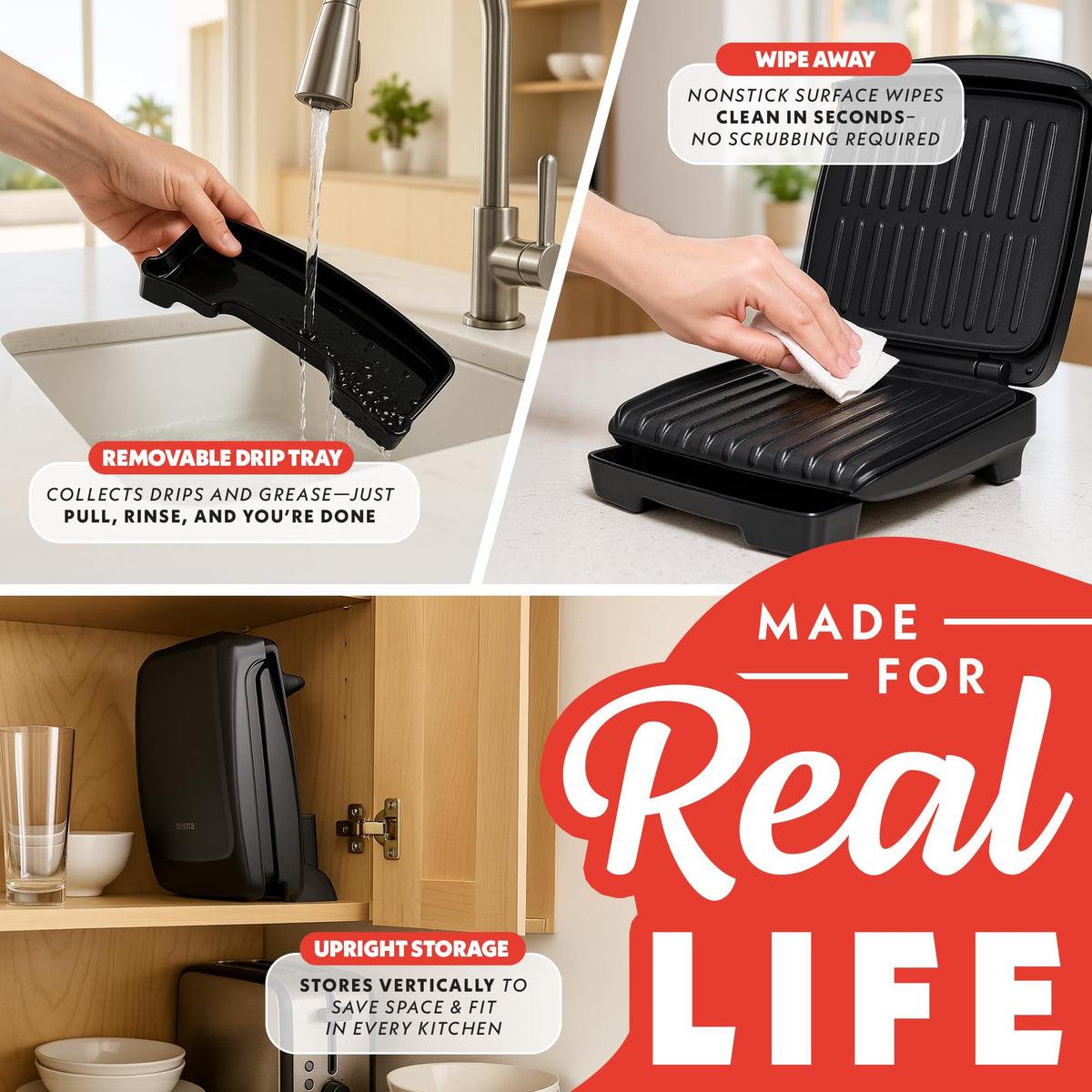 Gourmia indoor grill panini maker in use with sizzling sandwiches and aroma