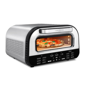 Gourmia Indoor Pizza Oven with a pizza stone for crisp, evenly baked crust.