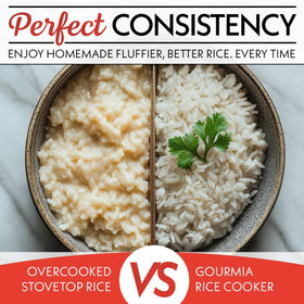Gourmia Rice Cooker multim grain preset delivering balanced textures
