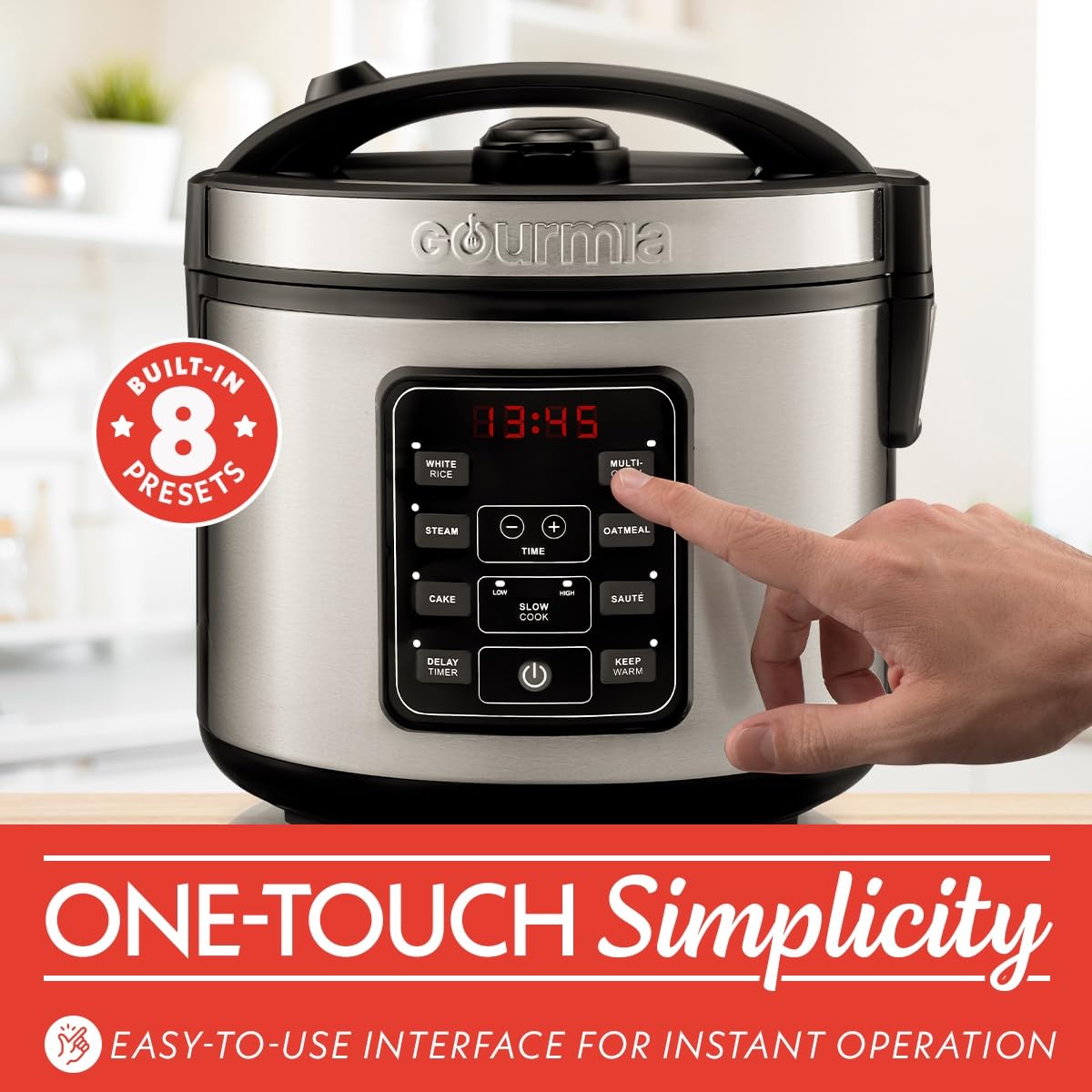 Gourmia Rice Cooker oatmeal program creating creamy morning texture