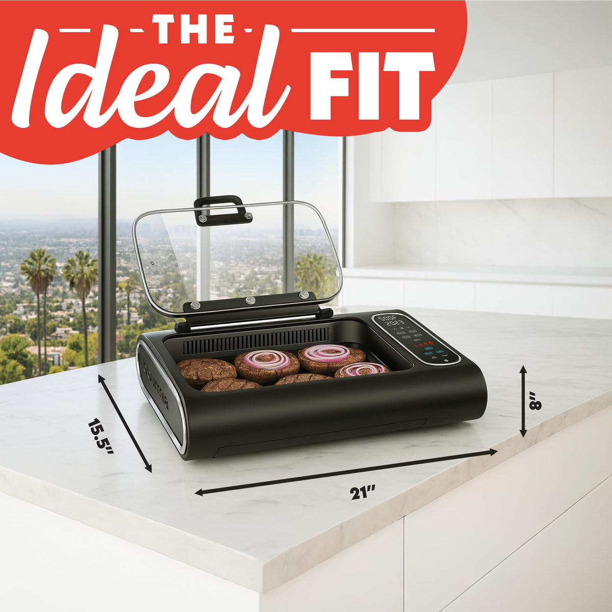 Gourmia dishwasher-safe parts simplify post-cook cleanup after meals.