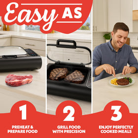 Gourmia removable grill grate and air fry basket for simple cleanup.