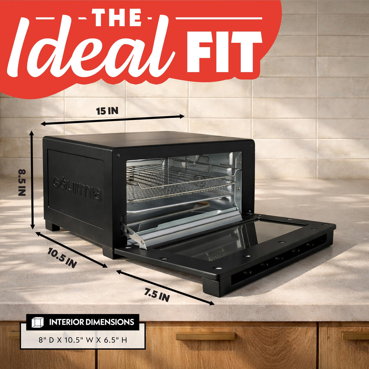 Gourmia 12 presets display for one-touch cooking.