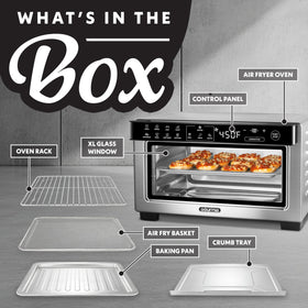 Gourmia toaster oven with 3 rack positions for flexible cooking layouts