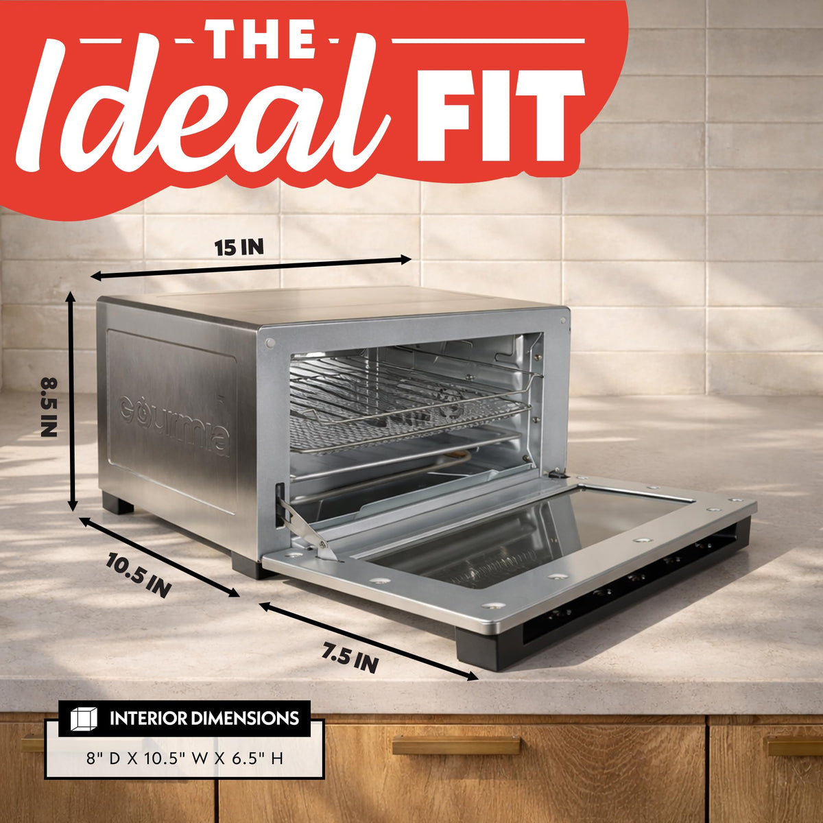 Gourmia toaster oven fits a 9-inch pizza for simple weeknight meals
