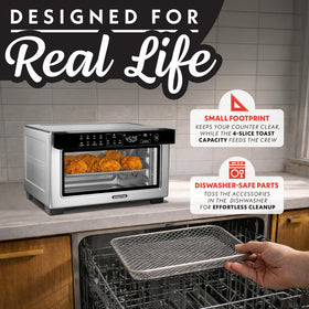 Gourmia toaster oven convection mode delivers even heat for faster results