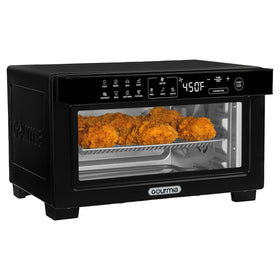 Gourmia toaster oven front view with digital controls for everyday meals.