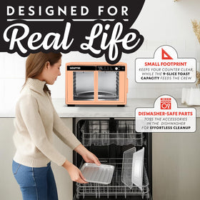 Gourmia wide temperature range up to 450°F for versatile cooking.
