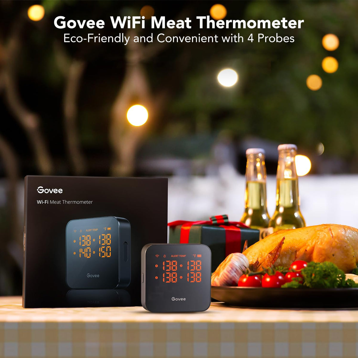Govee app notifications show real-time alerts for meat temperatures.