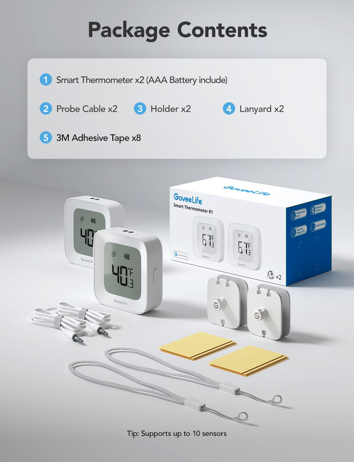 GoveeLife wifi gateway compatibility enables remote app monitoring.