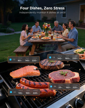 IP68 waterproof rating on GoveeLife thermometer for outdoor cooking reliability