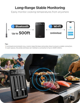 GoveeLife thermometer probes displayed for independent temperature tracking of multiple dishes
