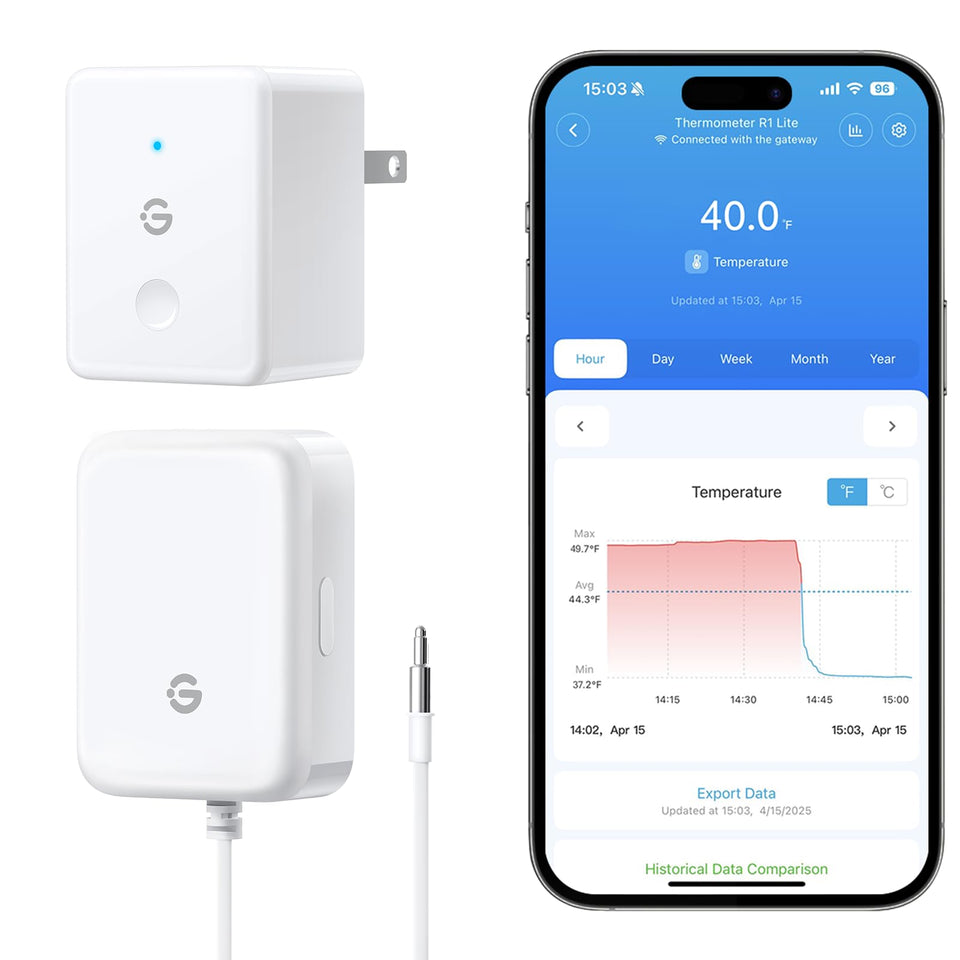 GoveeLife WiFi refrigerator thermometer with alarm for real-time temperature alerts in the kitchen