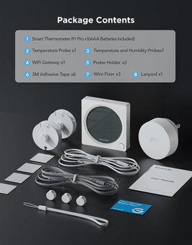 GoveeLife LCD display real-time readings for day and night monitoring.