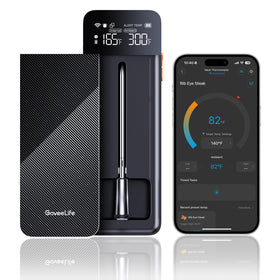 GoveeLife smart meat thermometer with magnetic base for hands-free grilling use