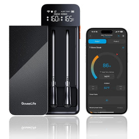 GoveeLife smart-wireless thermometer base with magnetic mount for hands-free grill monitoring.