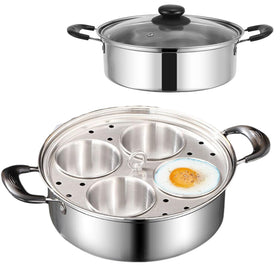 GOVNPJ Egg Poacher Pan with glass lid for visual cooking
