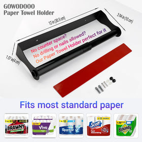 GOWODOOO under-cabinet mount with adhesive installation for renter-friendly setup.